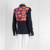 Katie & Jo Navy Blue Cotton Jacket With Orange Embroidered Back