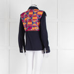 Katie & Jo Navy Blue Cotton Jacket With Orange Embroidered Back