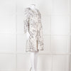 Jeff Beige and Black Patterned Linen Mini Dress