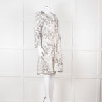 Jeff Beige and Black Patterned Linen Mini Dress