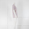 Eric Bompard Cream Lilac Cashmere Silk Floral Print Sweater