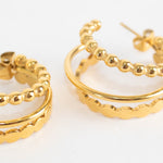 Sahira Gold Sienna Tri Hoop
