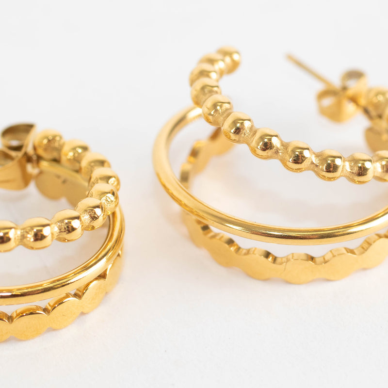 Sahira Gold Sienna Tri Hoop