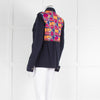 Katie & Jo Navy Blue Cotton Jacket With Orange Embroidered Back