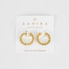 Sahira Piper Gold Cubic Zirconia 18mm Hoops