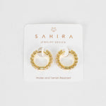 Sahira Piper Gold Cubic Zirconia 18mm Hoops