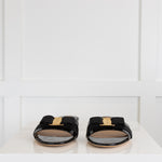 Salvatore Ferragamo Black Patent Sandal