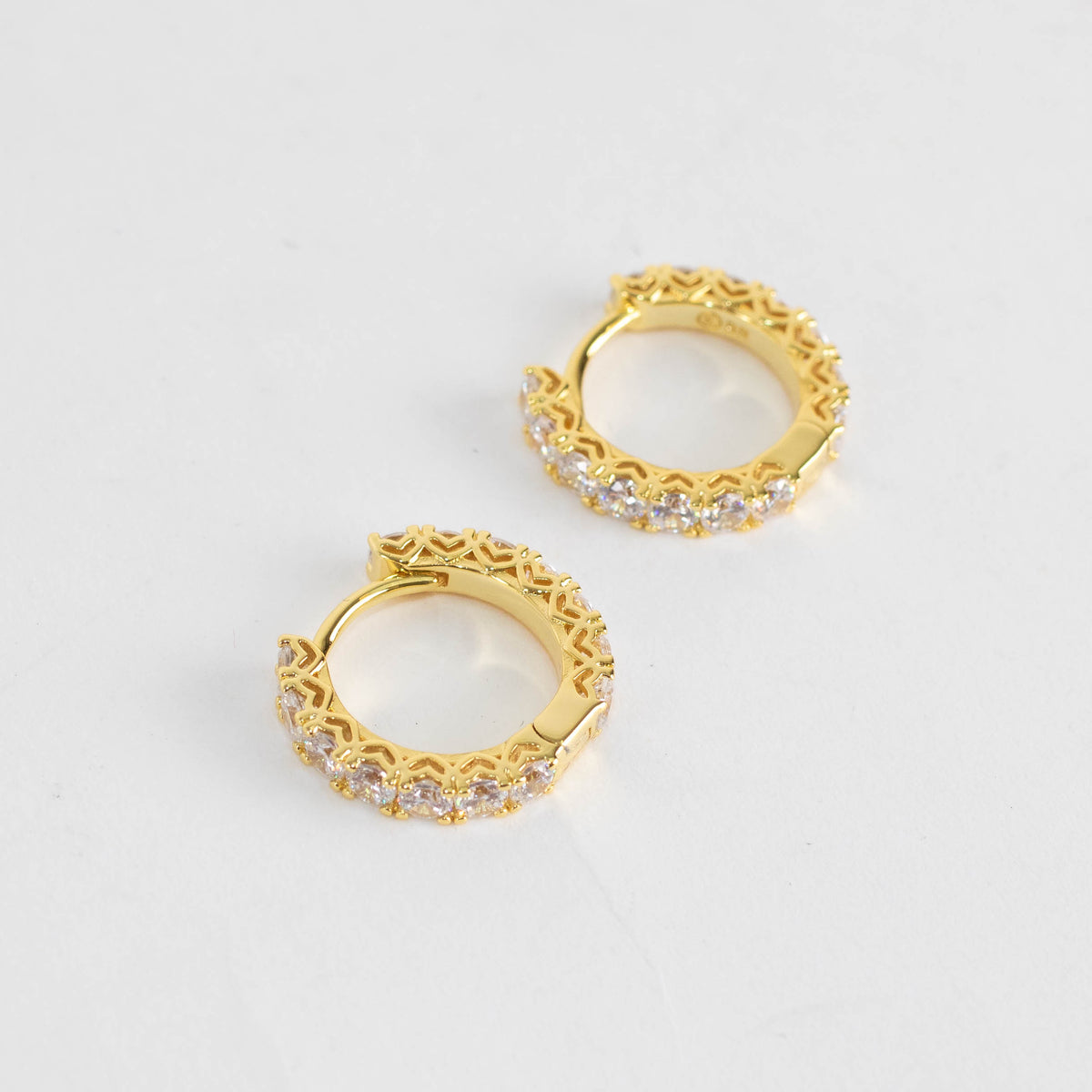 Sahira Piper Gold Cubic Zirconia 18mm Hoops