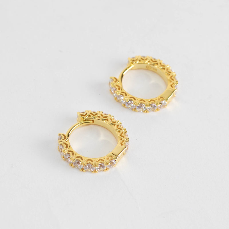 Sahira Piper Gold Cubic Zirconia 18mm Hoops