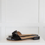 Salvatore Ferragamo Black Patent Sandal