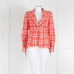 Smythe Orange Check Blazer With Gold Buttons