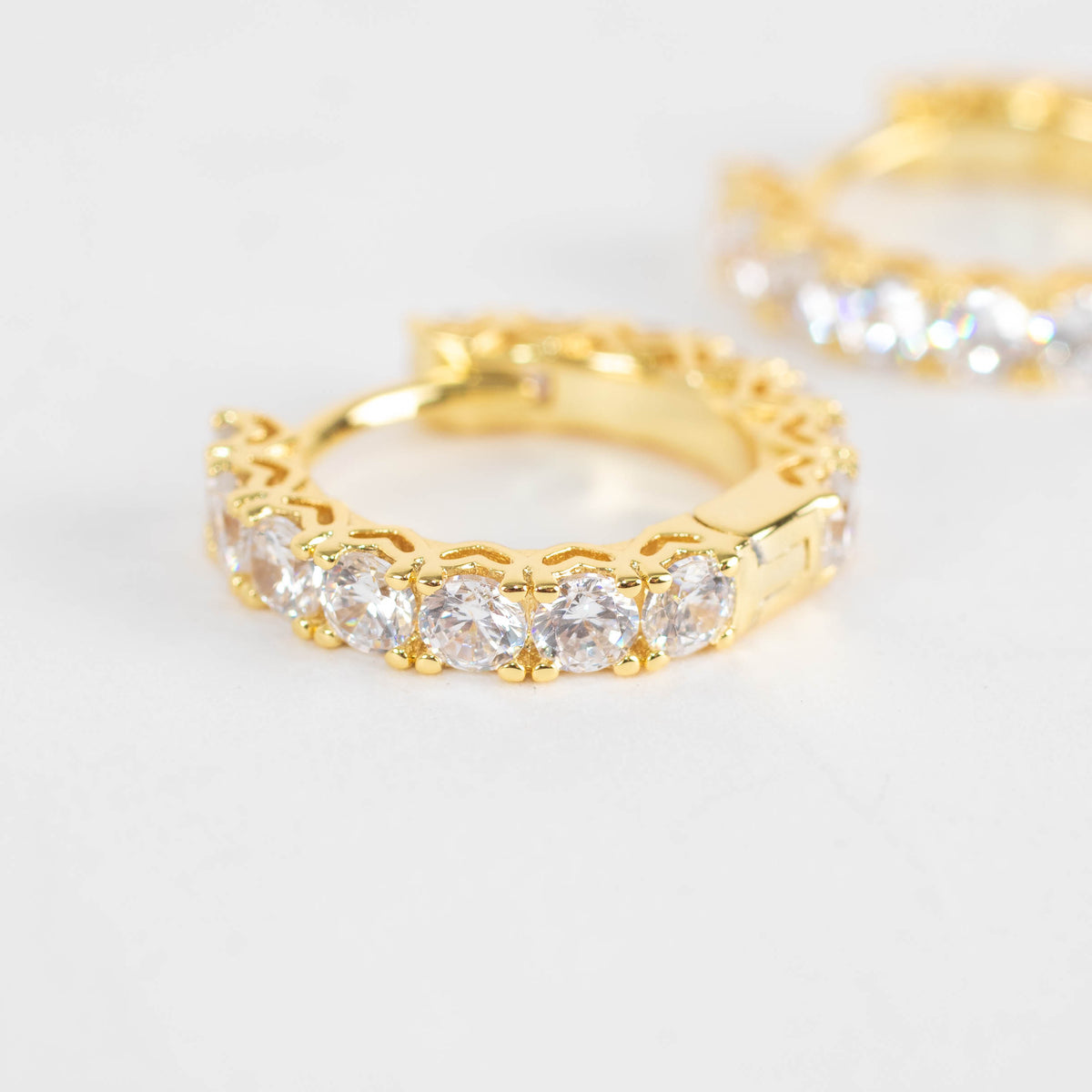 Sahira Piper Gold Cubic Zirconia 18mm Hoops