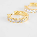 Sahira Piper Gold Cubic Zirconia 18mm Hoops