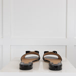 Salvatore Ferragamo Black Patent Sandal