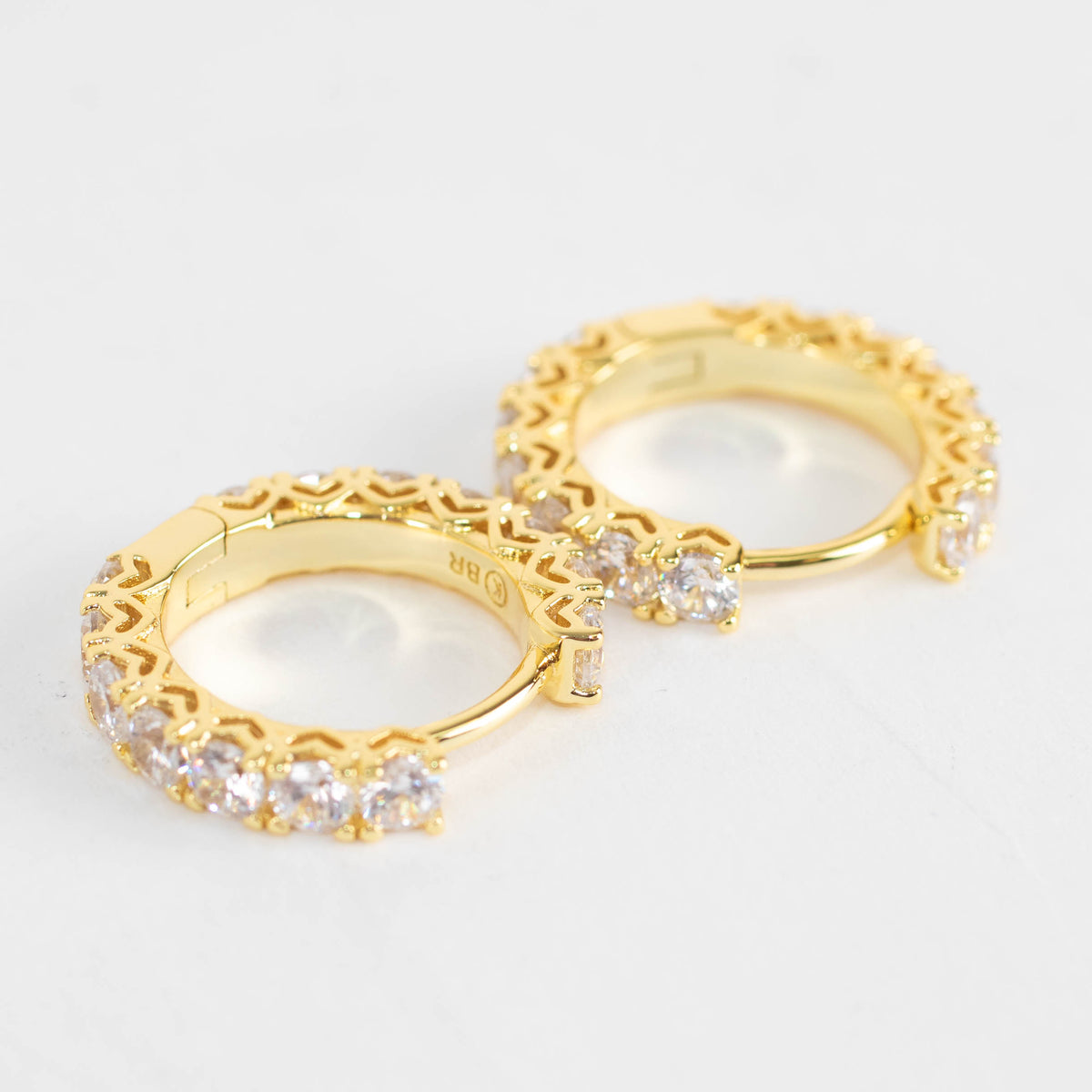 Sahira Piper Gold Cubic Zirconia 18mm Hoops