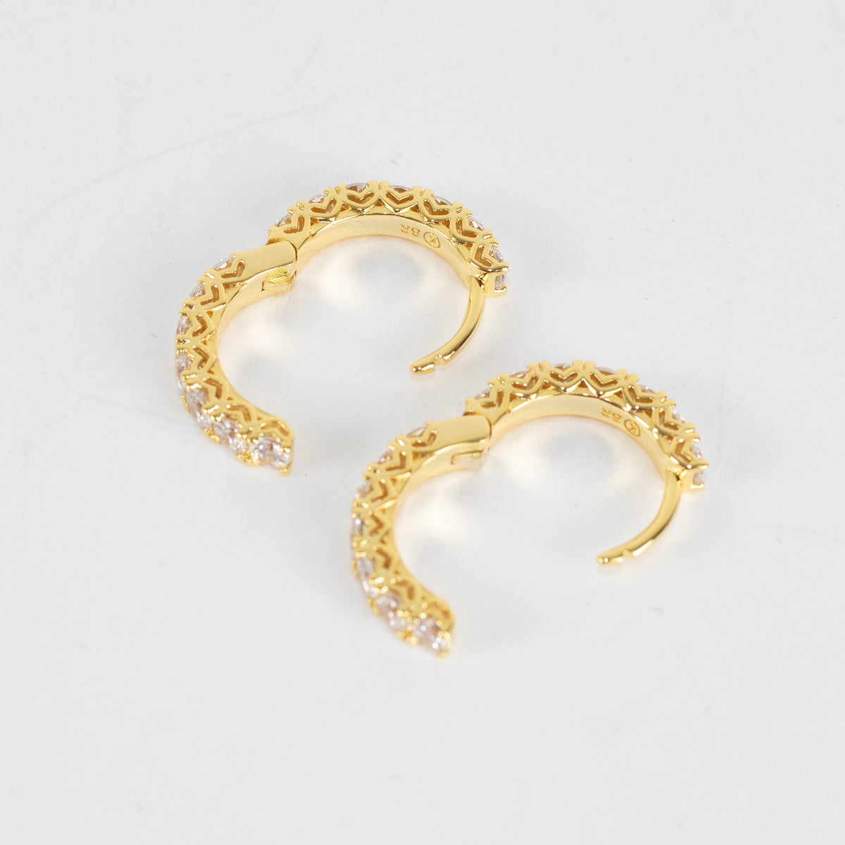 Sahira Piper Gold Cubic Zirconia 18mm Hoops