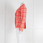 Smythe Orange Check Blazer With Gold Buttons