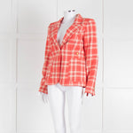 Smythe Orange Check Blazer With Gold Buttons