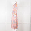 Dea Kudibal Blue and Pink Silk Tiered Maxi Dress