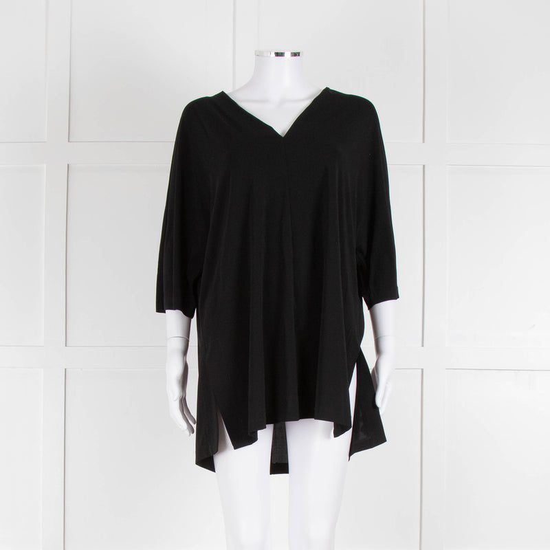 Max Mara Black V Neck Jersey Top