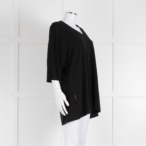 Max Mara Black V Neck Jersey Top