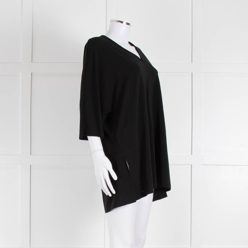 Max Mara Black V Neck Jersey Top