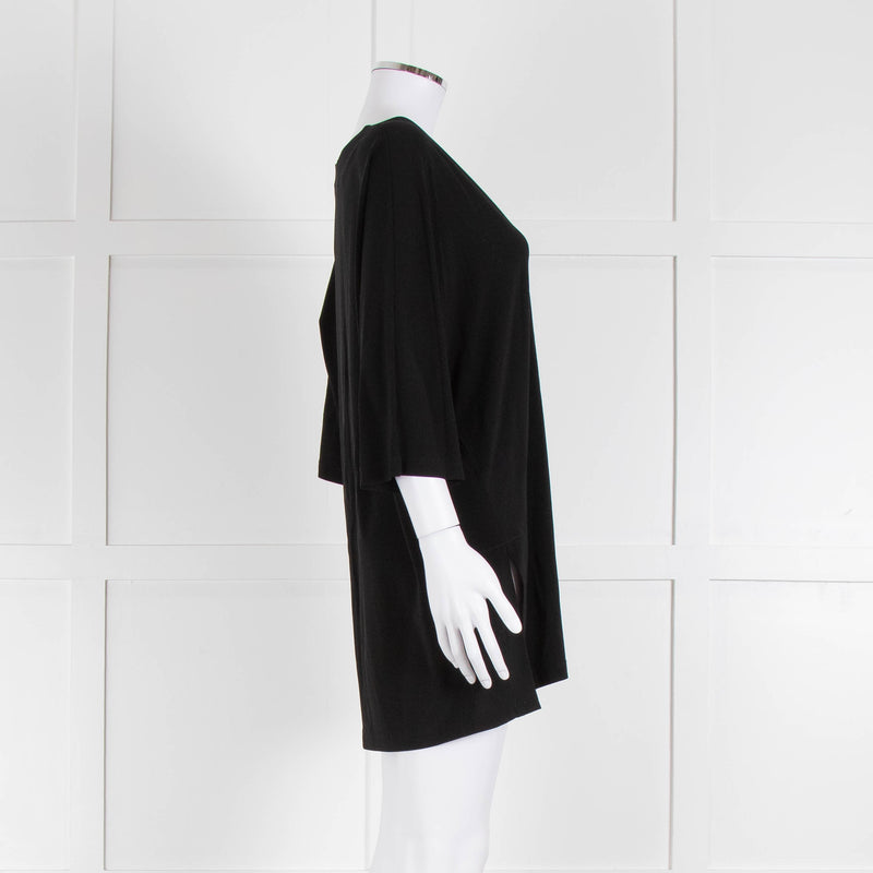 Max Mara Black V Neck Jersey Top