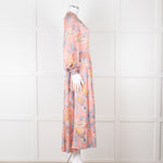 Dea Kudibal Blue and Pink Silk Tiered Maxi Dress