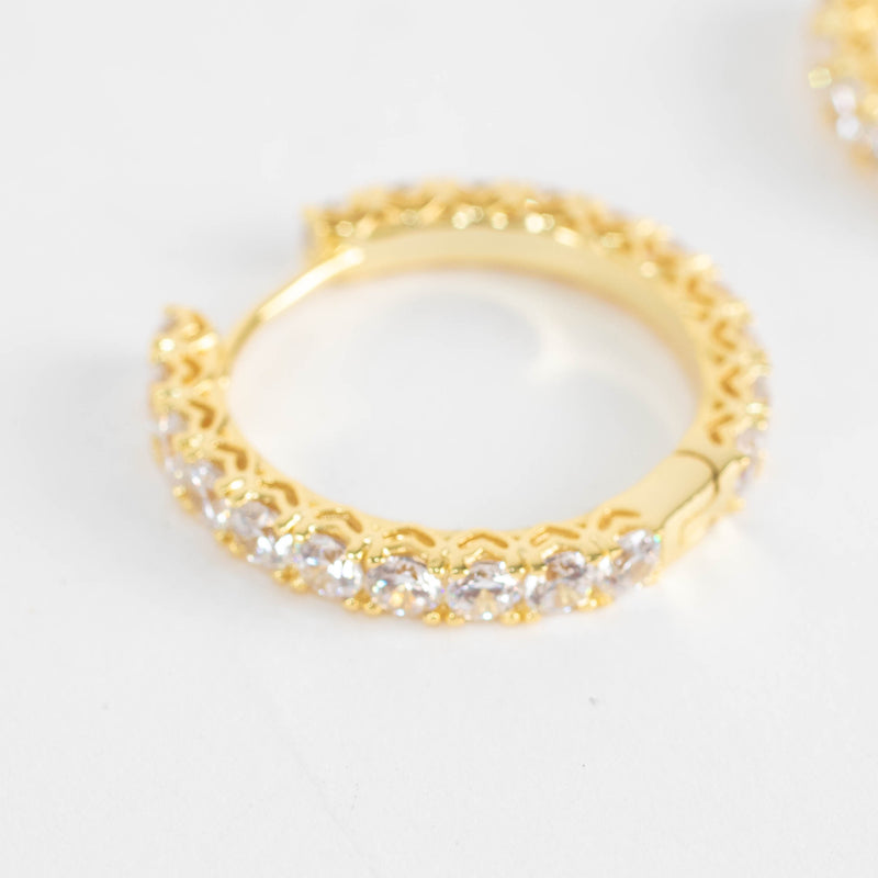 Sahira Gold Piper Cubic Zirconia 25mm Hoops
