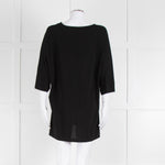 Max Mara Black V Neck Jersey Top