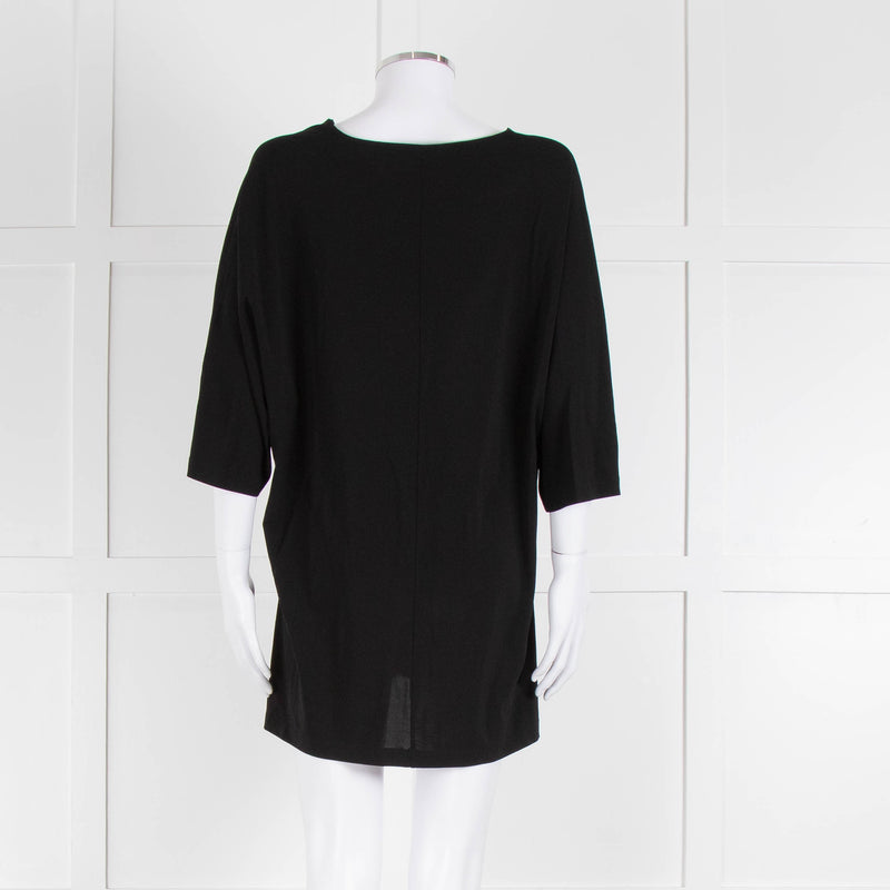 Max Mara Black V Neck Jersey Top