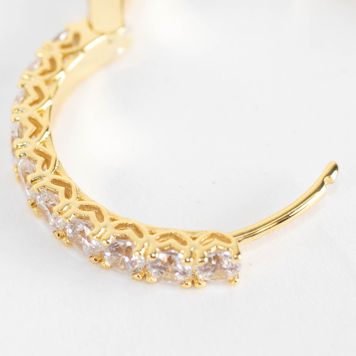 Sahira Gold Piper Cubic Zirconia 25mm Hoops