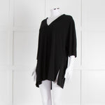 Max Mara Black V Neck Jersey Top