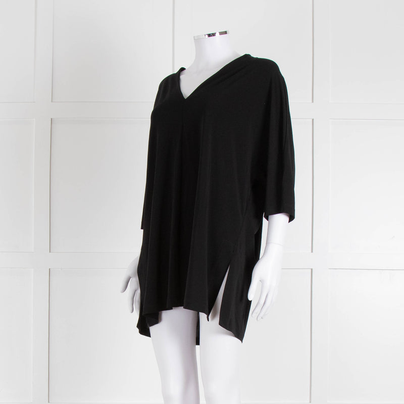Max Mara Black V Neck Jersey Top