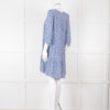 Gerard Darel Blue and White Leaf Print Mini Dress