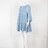 Cecilie Copenhagen Blue Woven Chevron Pattern Mini Dress