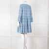 Cecilie Copenhagen Blue Woven Chevron Pattern Mini Dress