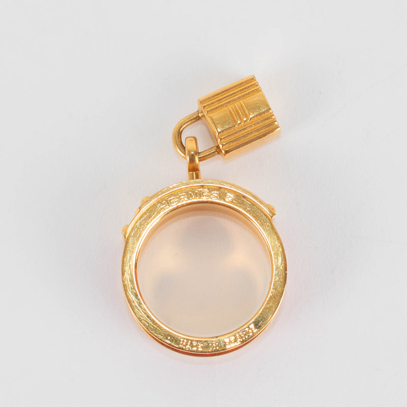 Hermes Gold Red Kelly Cadena Leather Scarf Ring