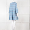 Cecilie Copenhagen Blue Woven Chevron Pattern Mini Dress