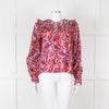 Magali Pascal Red Swirl Pattern Frilled Blouse