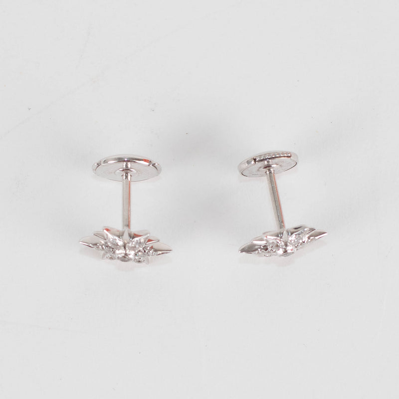 Elise Dray 18ct White Gold Diamond Star Burst Earrings