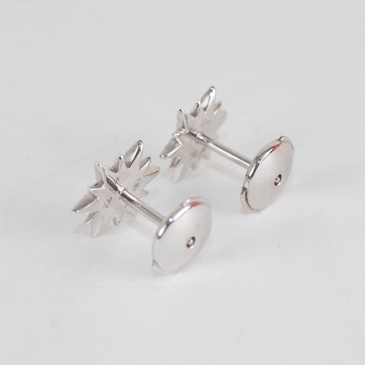 Elise Dray 18ct White Gold Diamond Star Burst Earrings