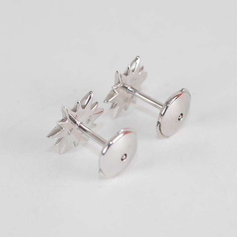 Elise Dray 18ct White Gold Diamond Star Burst Earrings