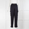 ME + EM Navy Blue Gold Button Cargo Trousers