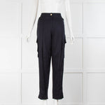 ME + EM Navy Blue Gold Button Cargo Trousers