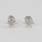 Elise Dray 18ct White Gold Diamond Star Burst Earrings