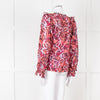 Magali Pascal Red Swirl Pattern Frilled Blouse