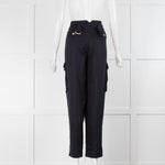 ME + EM Navy Blue Gold Button Cargo Trousers