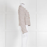 Veronica Beard Metallic Cream Blue Brown Boucle Tweed Short Jacket