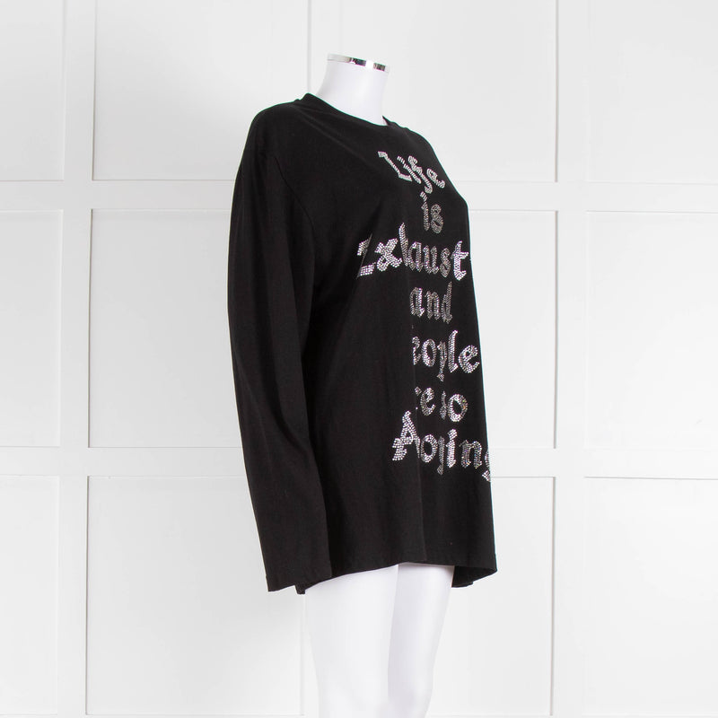 Ashish Life is Annoying Crystal Long Sleeve T Shirt